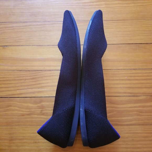 Rothys 9 Black THE POINT Flats Shoes Washable Knit Slip On Loafers - Picture 2 of 9